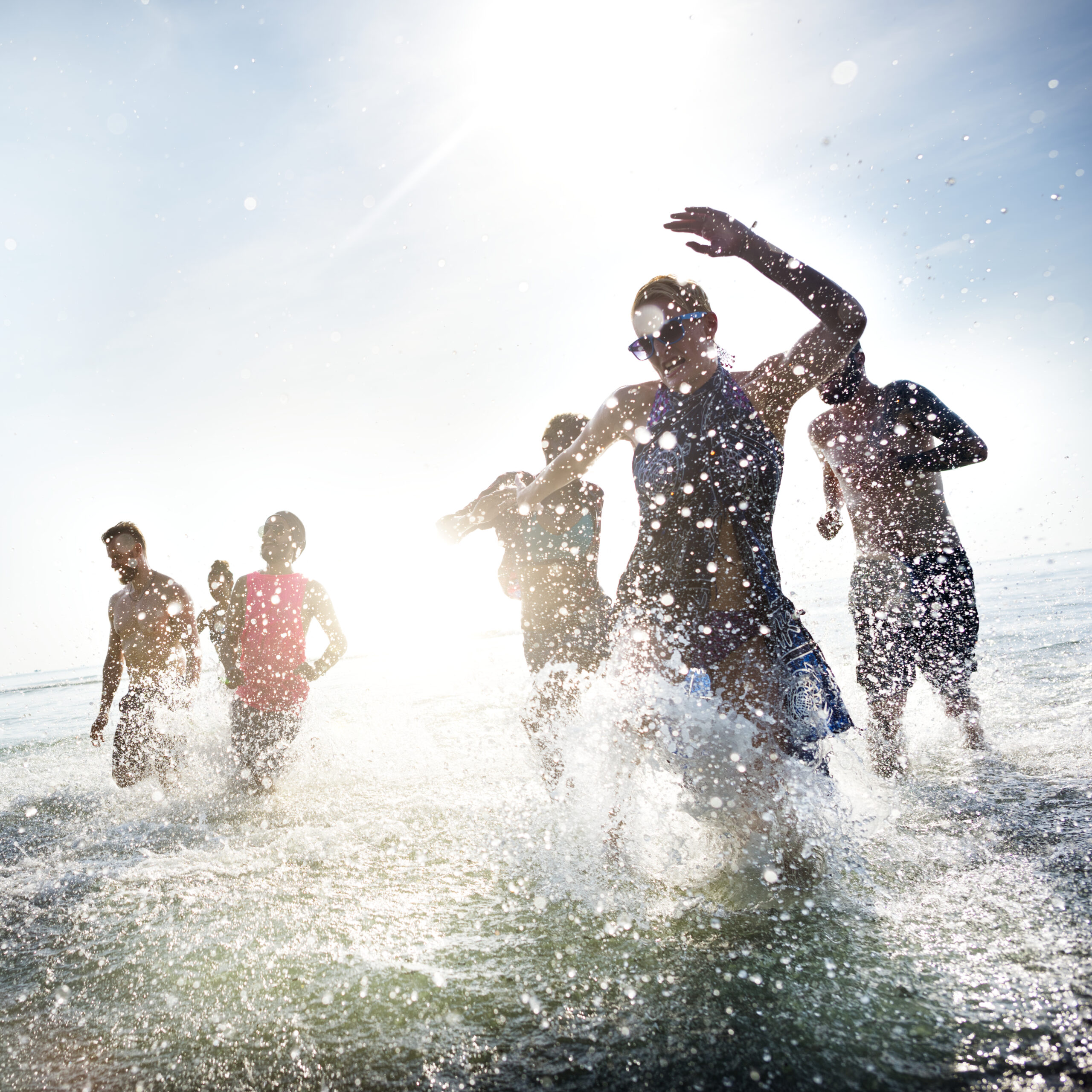 Diverse Young People Fun Beach Concept